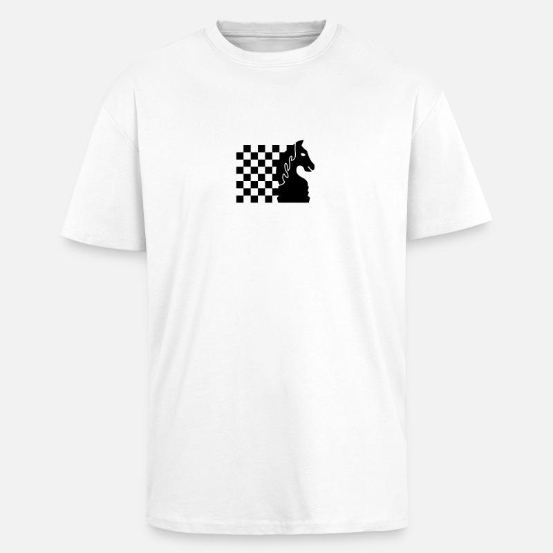 schach_pferd_b_1c - Oversized Heavyweight Unisex T-Shirt - Weiß