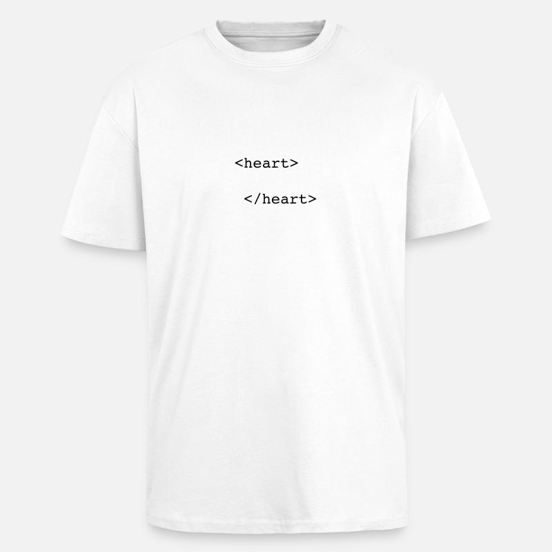html heart - Oversized Heavyweight Unisex T-Shirt - Weiß