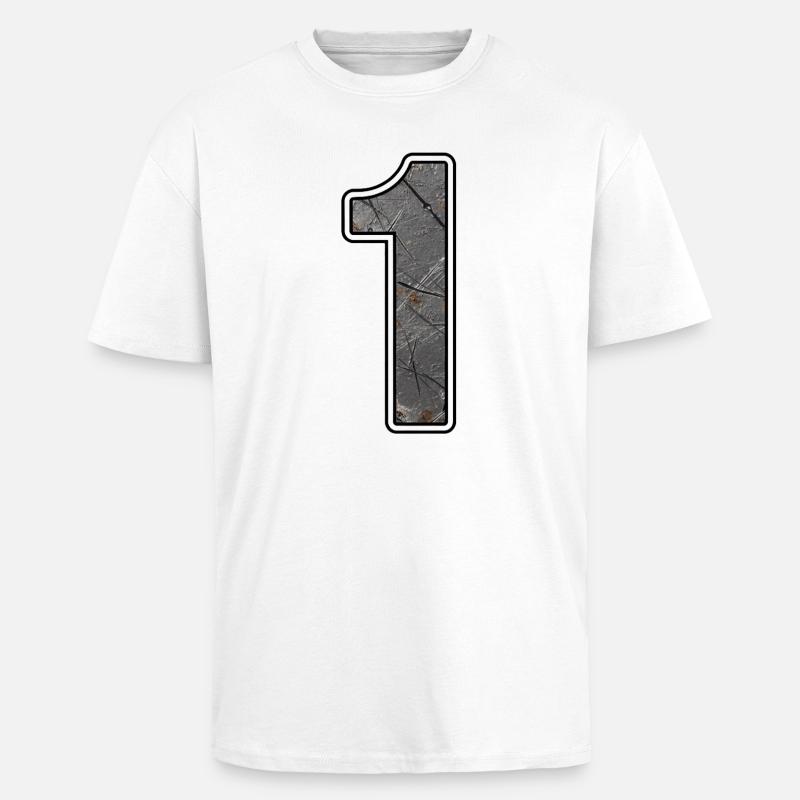 Une conception de texture de béton - T-shirt unisexe oversize épais - blanc