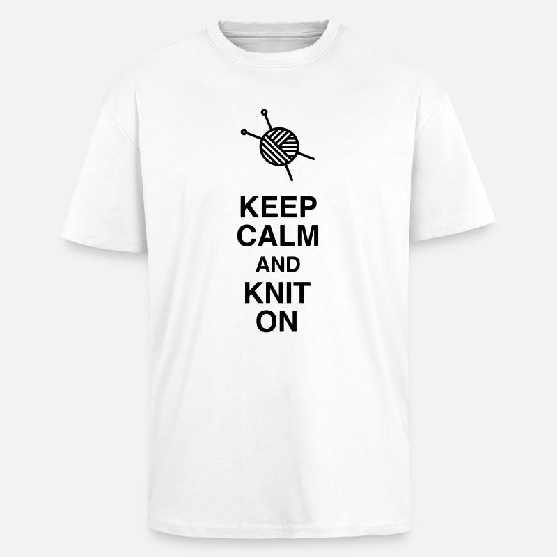 Stricken / stricker / Sticken / mode - Oversized Heavyweight Unisex T-Shirt - Weiß