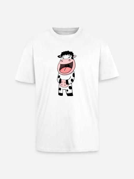 Cow laughs - Unisex Oversized Heavyweight T-shirt - white