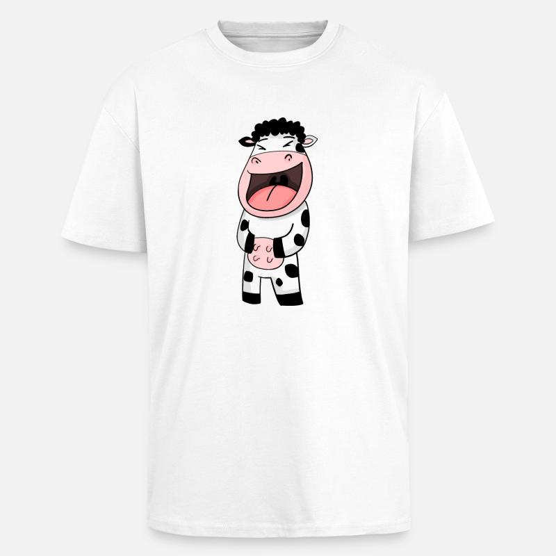 Rires de vache - T-shirt unisexe oversize épais - blanc