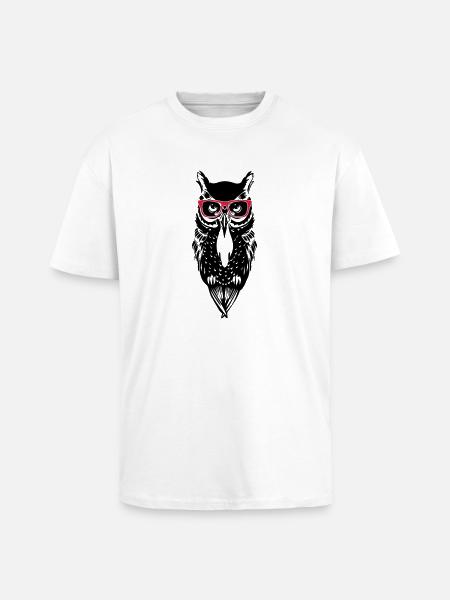 owl owl_glasses_2 - Unisex Oversized Heavyweight T-shirt - white