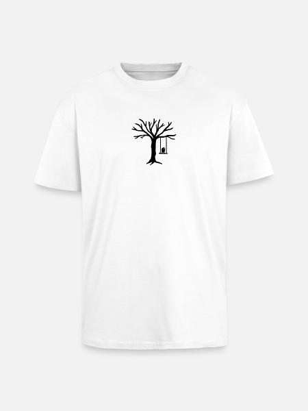 Bird Tree Swing - Unisex Oversized Heavyweight T-shirt - white
