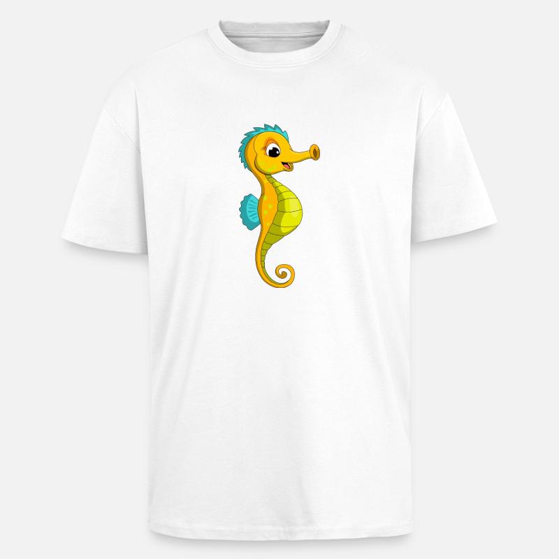 lorey.w "kleines Seepferdchen", Mädchen - Oversized Heavyweight Unisex T-Shirt - Weiß