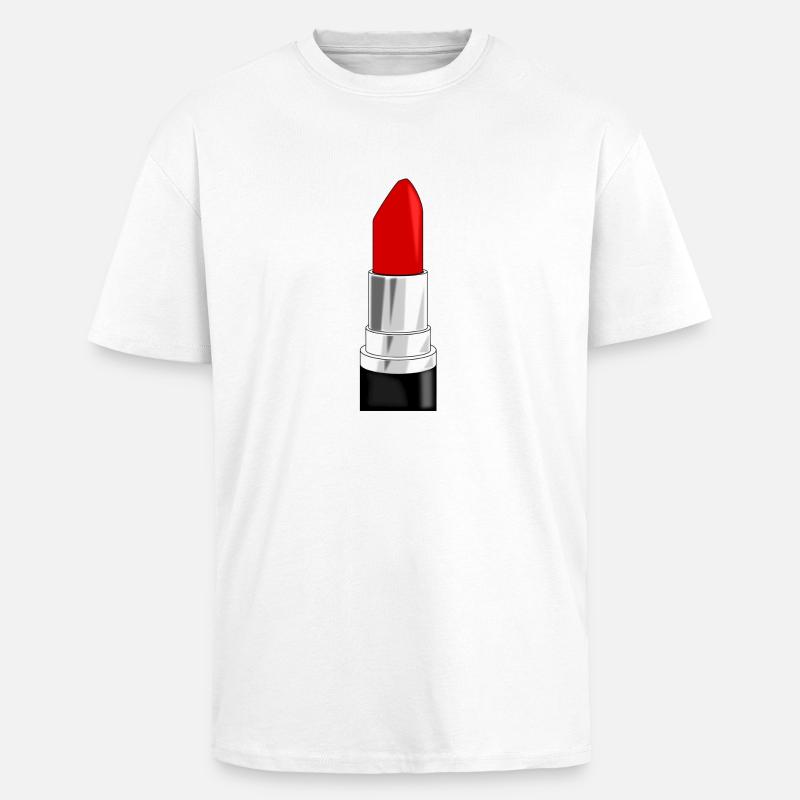 lipstick - Lippenstift rot - Oversized Heavyweight Unisex T-Shirt - Weiß