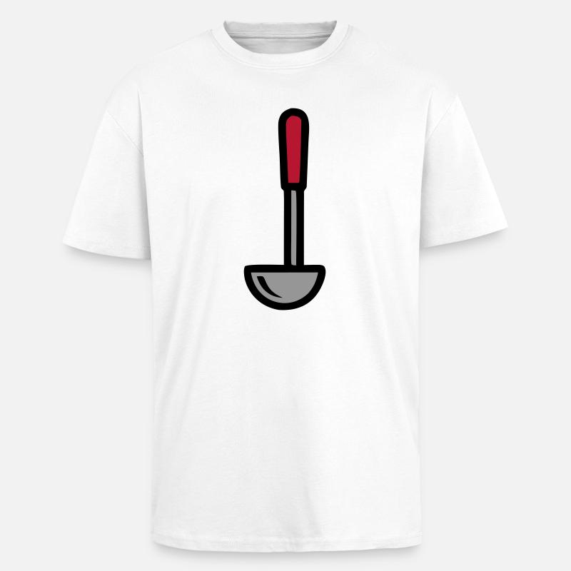 Schöpfkelle Suppe Kochen Restaurant Küchenchef - Oversized Heavyweight Unisex T-Shirt - Weiß