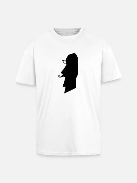 moai_hipster_02 - Unisex Oversized Heavyweight T-shirt - white