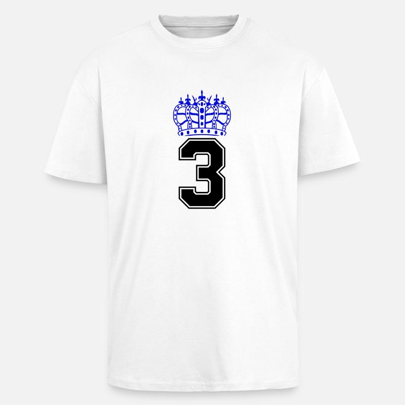 3 couronnes - T-shirt unisexe oversize épais - blanc