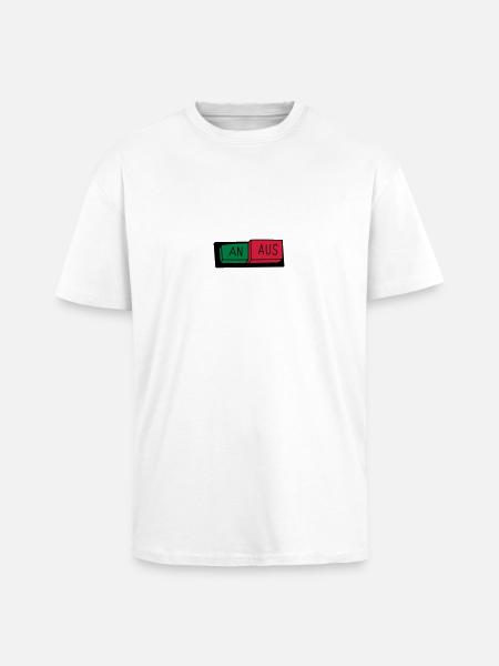 An / Aus Schalter - Oversized Heavyweight Unisex T-Shirt - Weiß