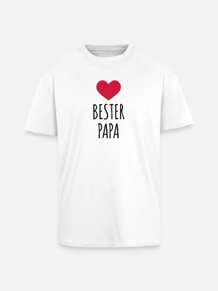 Bester Papa (dh) - Oversized Heavyweight Unisex T-Shirt - Weiß