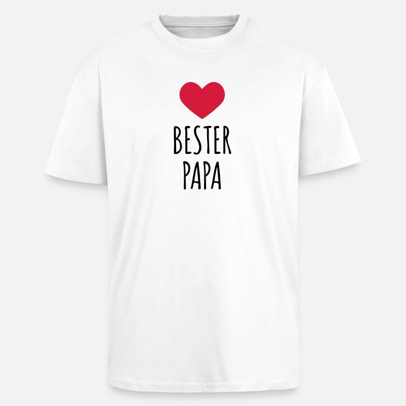 Bester Papa (dh) - Oversized Heavyweight Unisex T-Shirt - Weiß