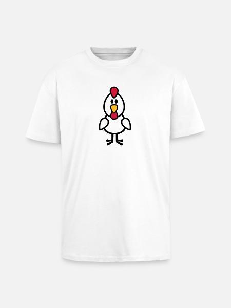 Poule - T-shirt unisexe oversize épais - blanc