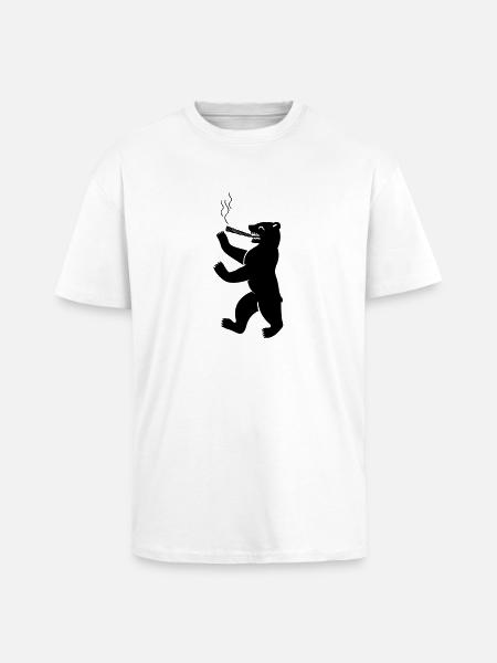 berliner_baer_raucht_weed_02 - Oversized Heavyweight Unisex T-Shirt - Weiß