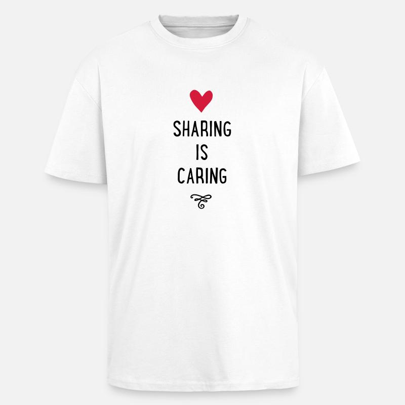 sharing - Oversized Heavyweight Unisex T-Shirt - Weiß