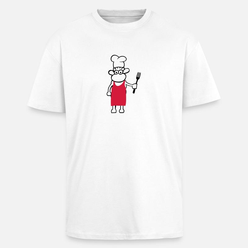 Sheep Cook - Unisex Oversized Heavyweight T-shirt - white