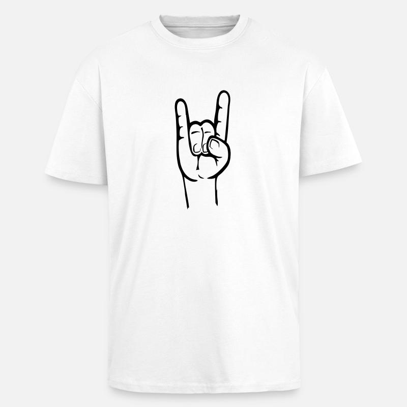 de Mano cornuta - Oversized Heavyweight Unisex T-Shirt - Weiß