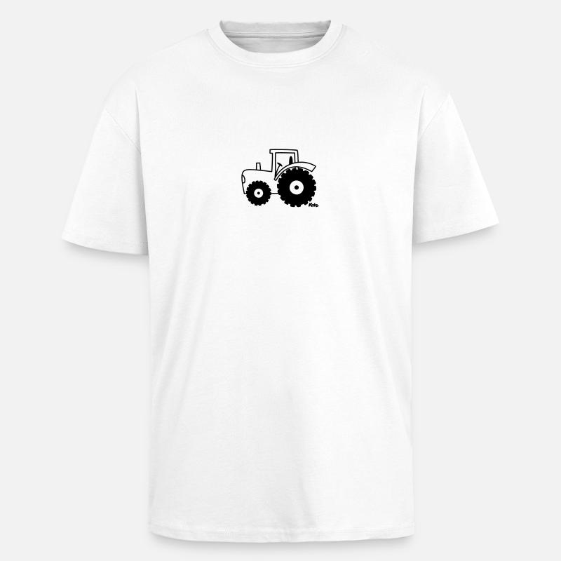 Traktor - Oversized Heavyweight Unisex T-Shirt - Weiß