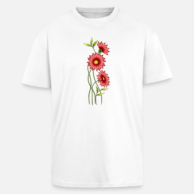 Blumen - Oversized Heavyweight Unisex T-Shirt - Weiß