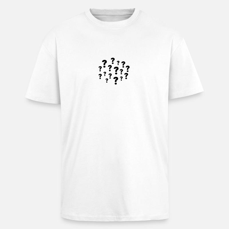 Question Marks - Oversized Heavyweight Unisex T-Shirt - Weiß
