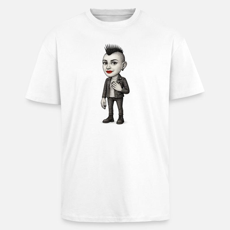 Mohawk Punker - Oversized Heavyweight Unisex T-Shirt - Weiß