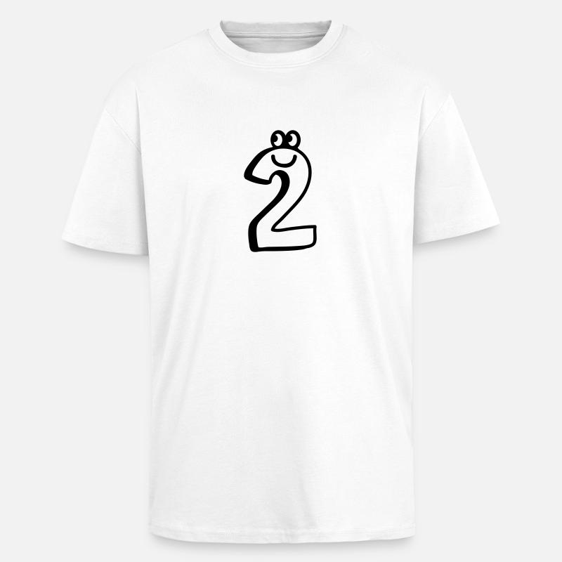 2 - Zwei - Line - Oversized Heavyweight Unisex T-Shirt - Weiß