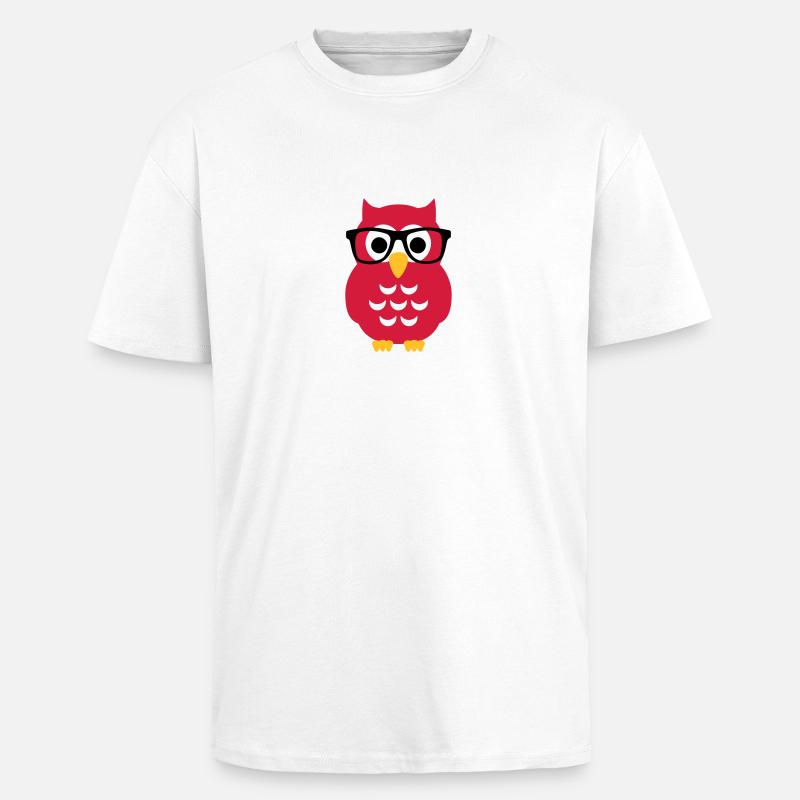 Owl - Unisex Oversized Heavyweight T-shirt - white
