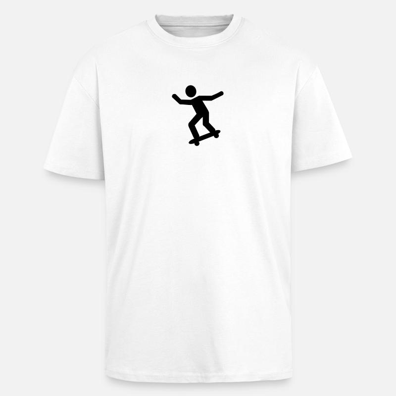 Skateboarder - Oversized Heavyweight Unisex T-Shirt - Weiß