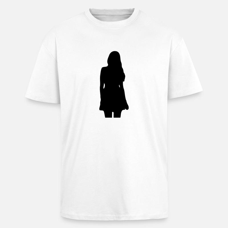 Modell Mädchen Silhouette - Oversized Heavyweight Unisex T-Shirt - Weiß