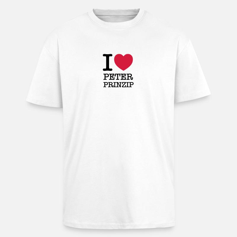 J'aime "Principe de Peter" - T-shirt unisexe oversize épais - blanc