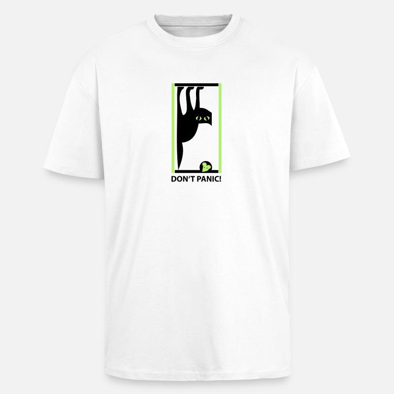 DON'T PANIC - Oversized Heavyweight Unisex T-Shirt - Weiß