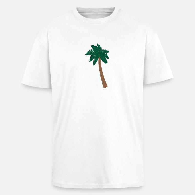 Palm tree illustration - Unisex Oversized Heavyweight T-shirt - white