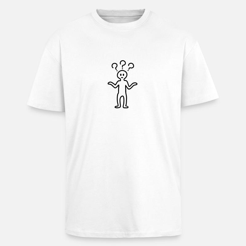 Fragezeichen Männchen - Line - Oversized Heavyweight Unisex T-Shirt - Weiß