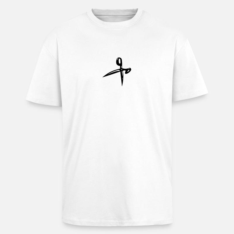 Ciseaux - T-shirt unisexe oversize épais - blanc