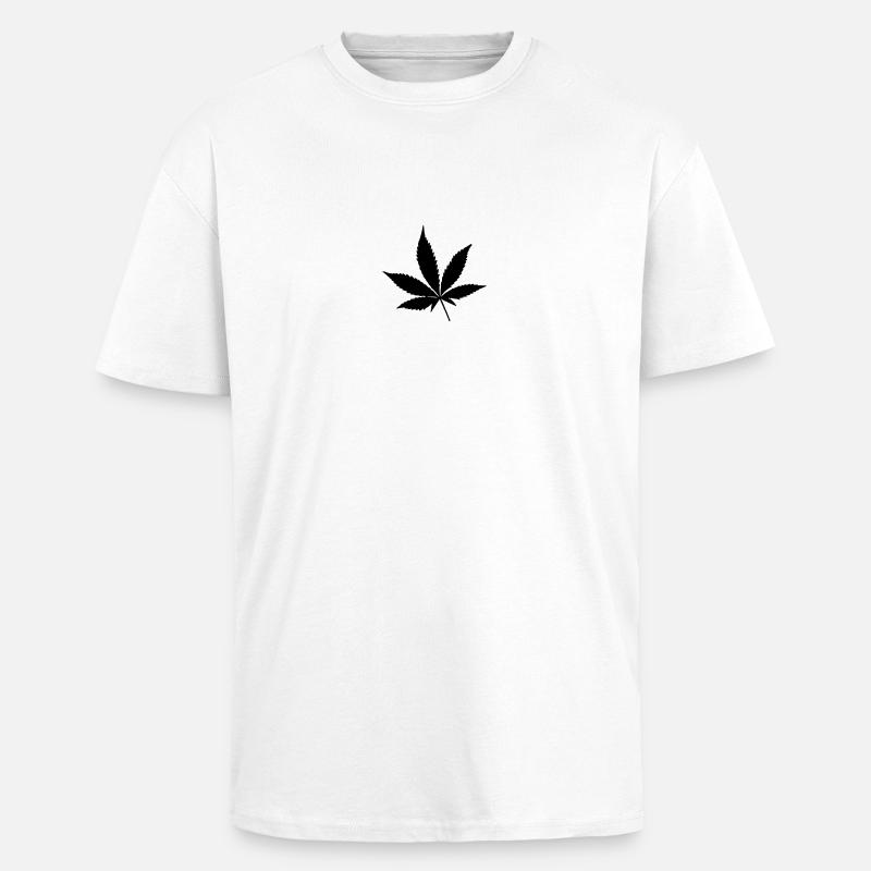 Hanfblatt 2 - T-shirt unisexe oversize épais - blanc