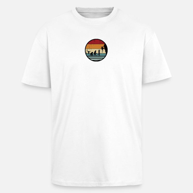 Evolution Climber Retro Circle - T-shirt unisexe oversize épais - blanc