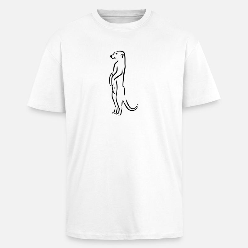 Erdmännchen - Oversized Heavyweight Unisex T-Shirt - Weiß