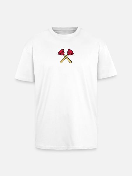 Pömpel gekreuzt - Oversized Heavyweight Unisex T-Shirt - Weiß