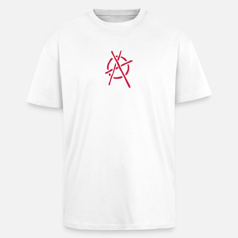 anarchy logo stencil - Unisex Oversized Heavyweight T-shirt - white