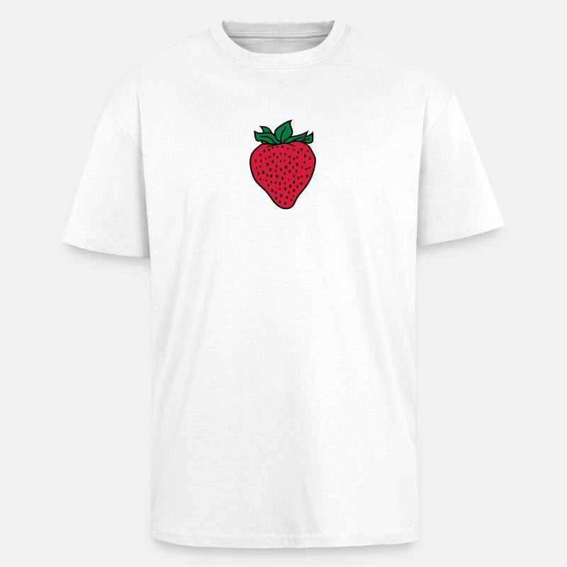 erdbeere - Oversized Heavyweight Unisex T-Shirt - Weiß