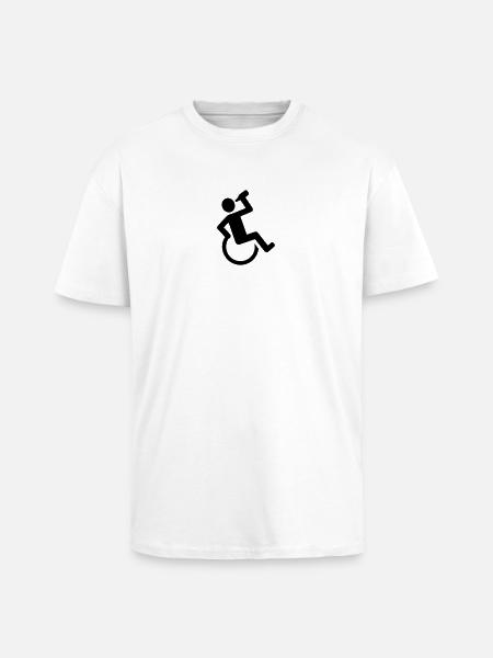 Chaise roulante - T-shirt unisexe oversize épais - blanc