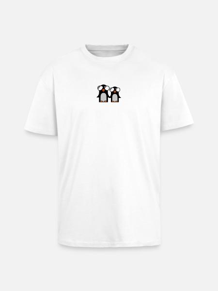 funky penguins - Unisex Oversized Heavyweight T-shirt - white