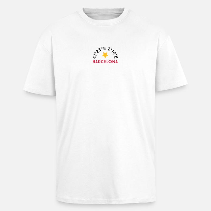 Barcelone - T-shirt unisexe oversize épais - blanc
