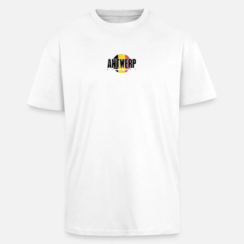 We Emblem Split Gelb Rot - Oversized Heavyweight Unisex T-Shirt - Weiß