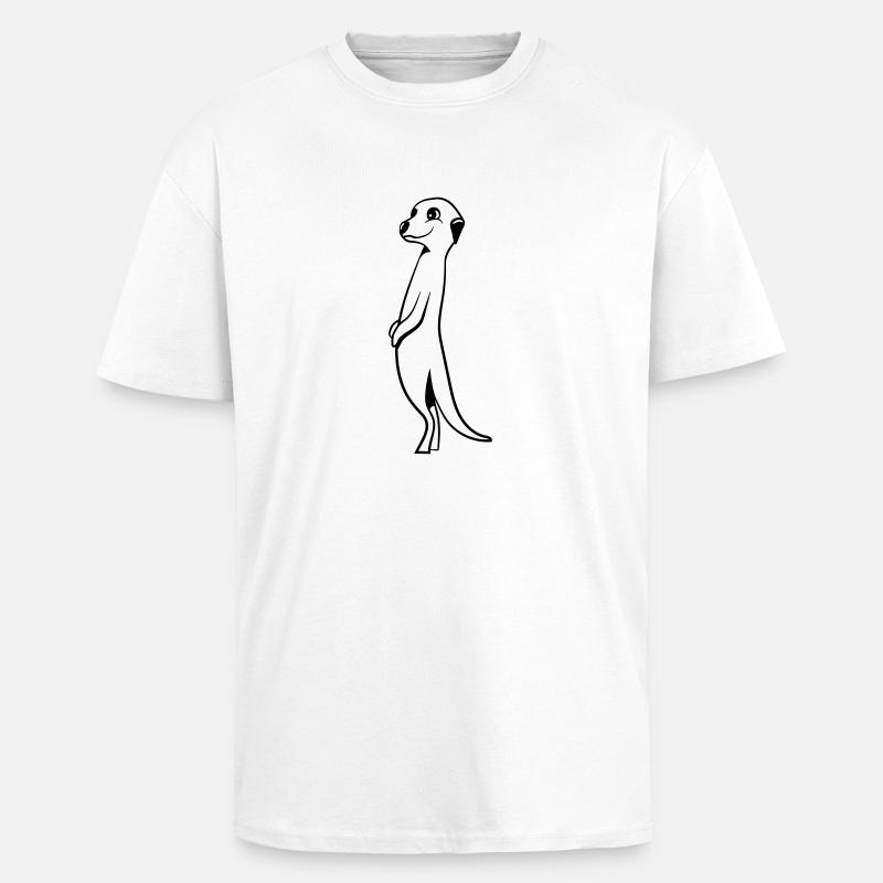 Suricates doux drôle - T-shirt unisexe oversize épais - blanc