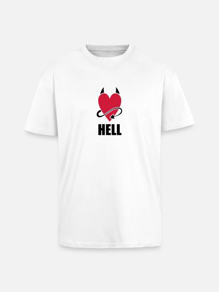 Heart Hell - Unisex Oversized Heavyweight T-shirt - white