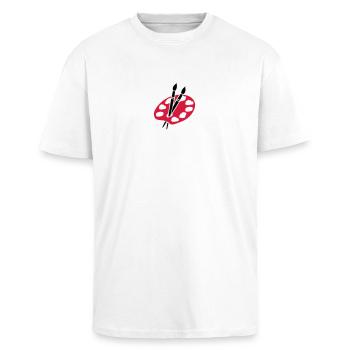 Peintre - T-shirt unisexe oversize épais - blanc - Devant - Alina (178cm) & Michal (187cm)