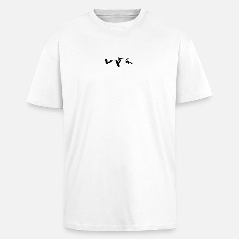 Wakeboarder wakeboarding in action - Oversized Heavyweight Unisex T-Shirt - Weiß