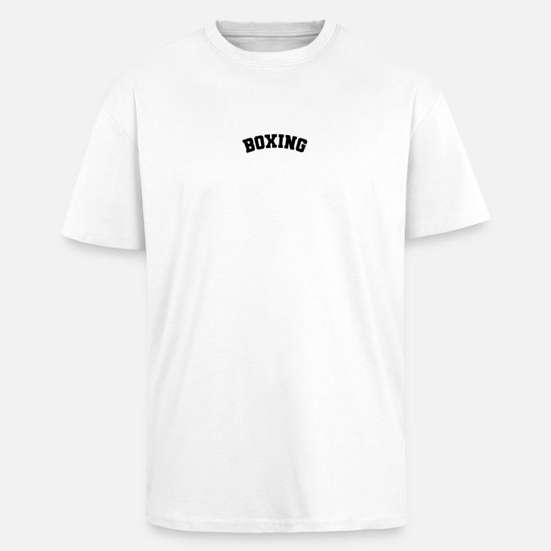 Boxe simple design lettrage - T-shirt unisexe oversize épais - blanc