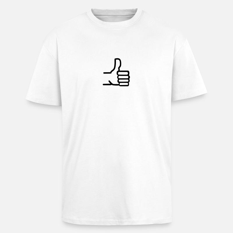 Daumen hoch - Oversized Heavyweight Unisex T-Shirt - Weiß